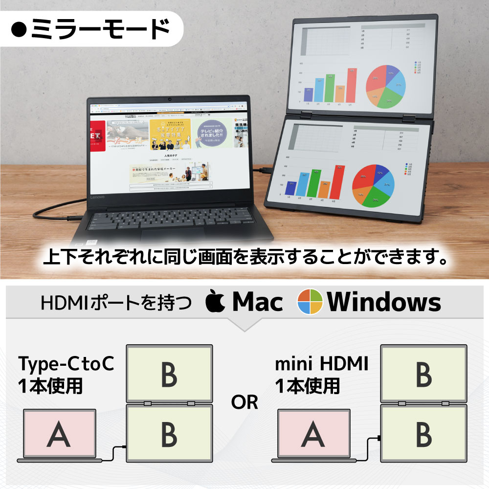 楽天市場】デュアルモニター デュアルモバイルモニター ポータブル
