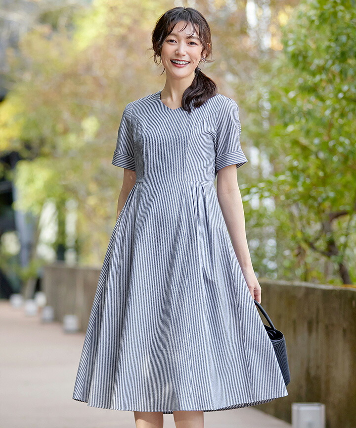 楽天市場】サッカーストライプワンピース レディース ワンピース