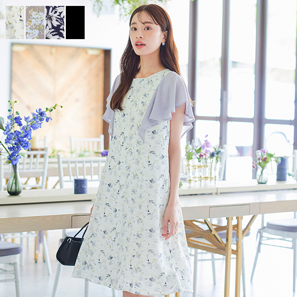 楽天市場】【楽天スーパーセール！60％OFF!!】フレアスリーブ花柄