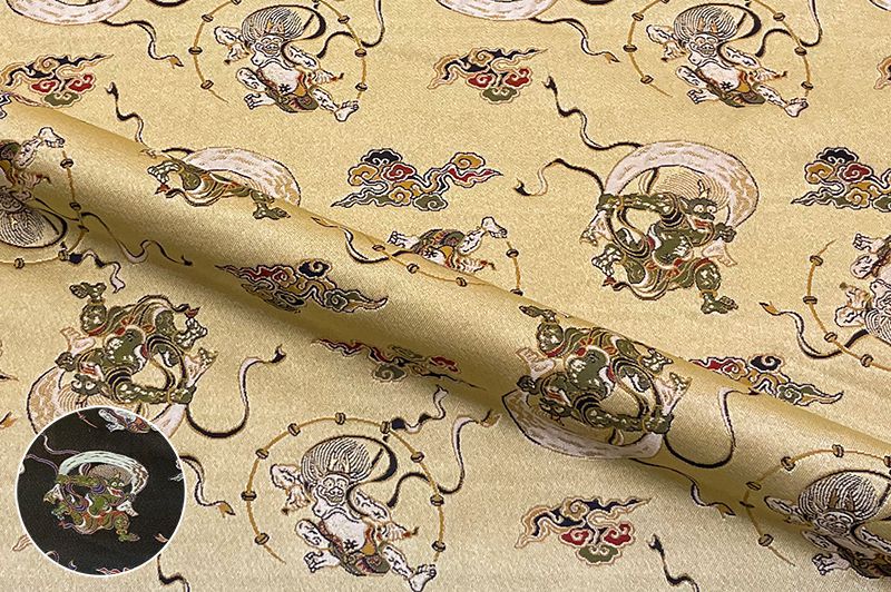 楽天市場】和柄 生地 金襴生地 京都 西陣織 風神雷神・小 (全2色) 10cm