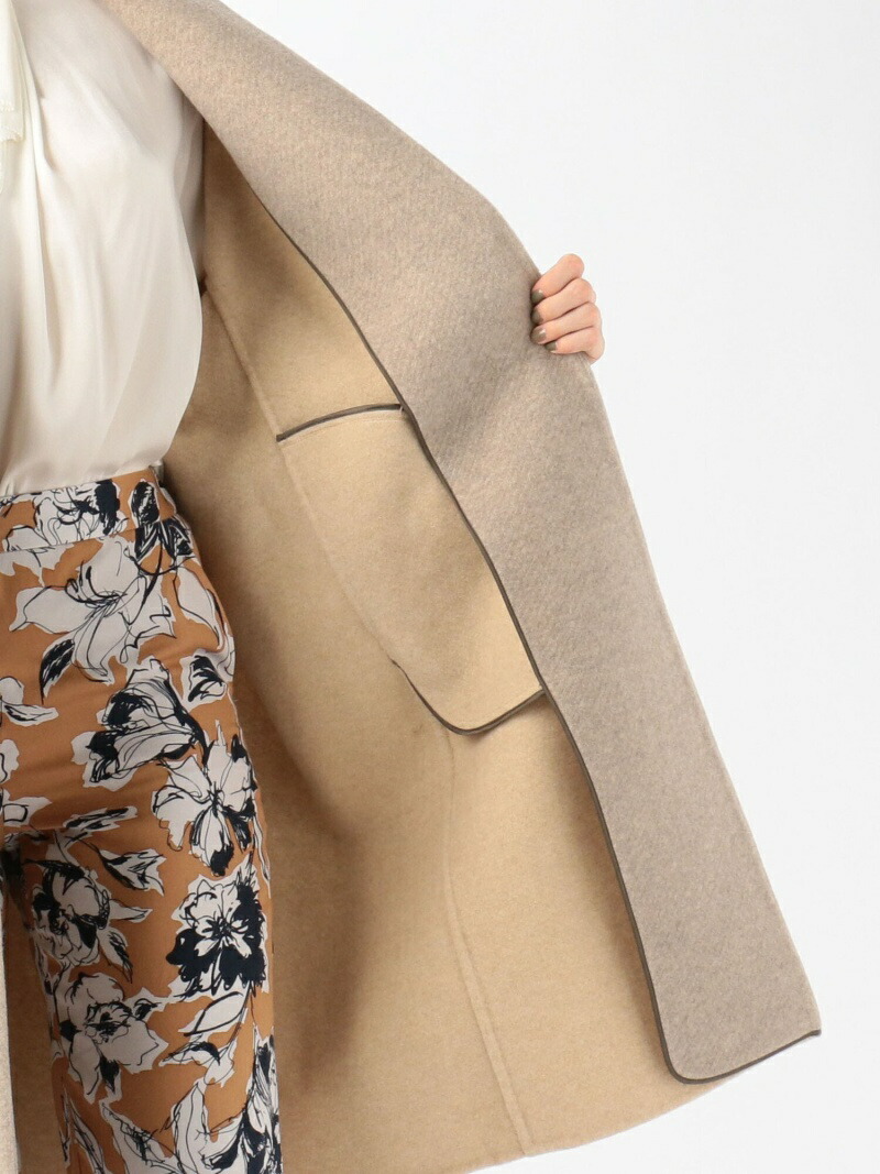 楽天市場】【SALE／30%OFF】ウールカシミヤダブルフェイス ノーカラー