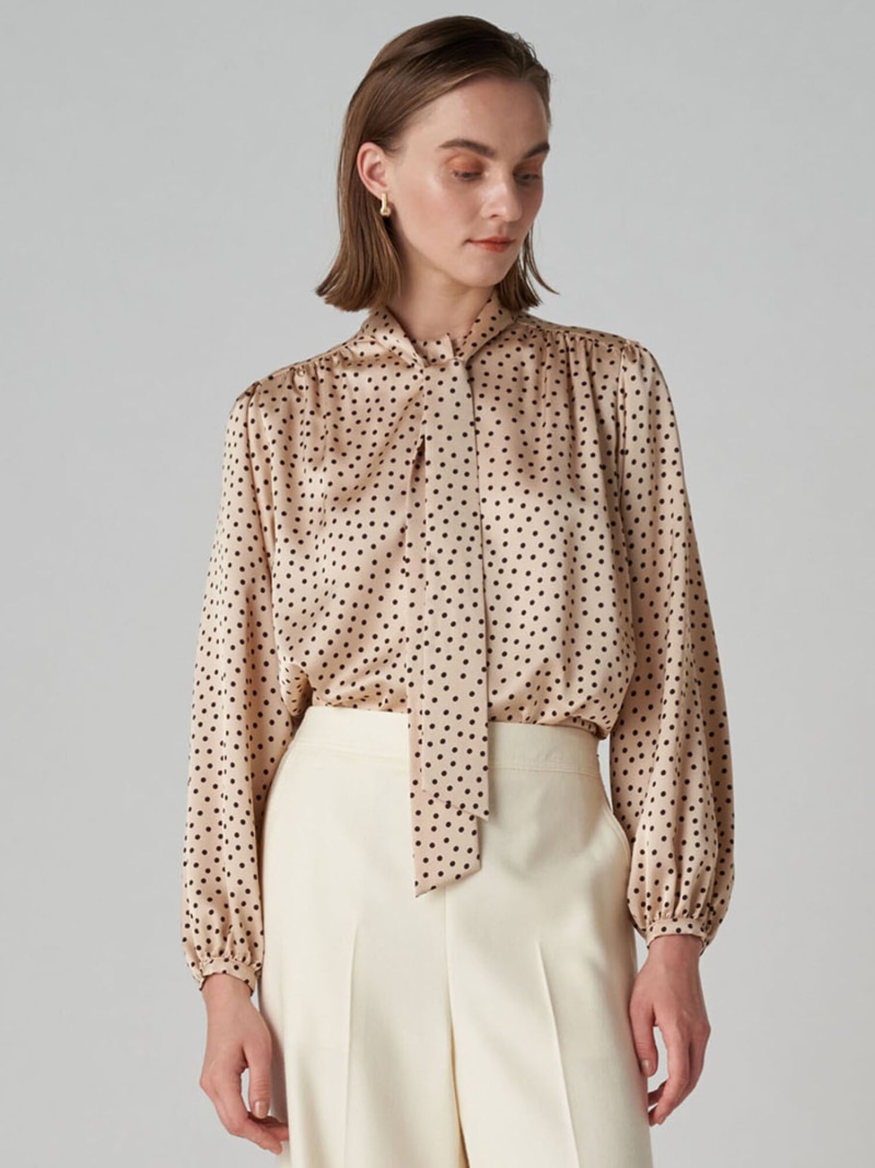 楽天市場】【SALE／40%OFF】ドットプリント ボウタイブラウス Ballsey