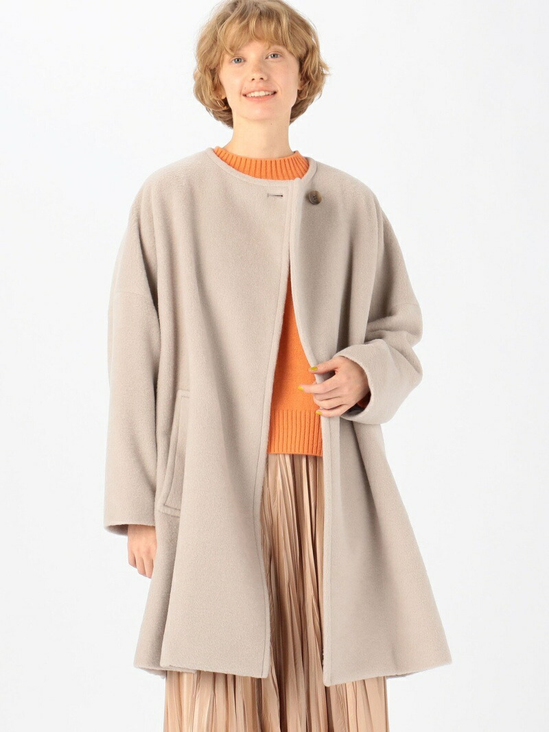 楽天市場】【SALE／40%OFF】ウールアルパカシャギー ノーカラーコート