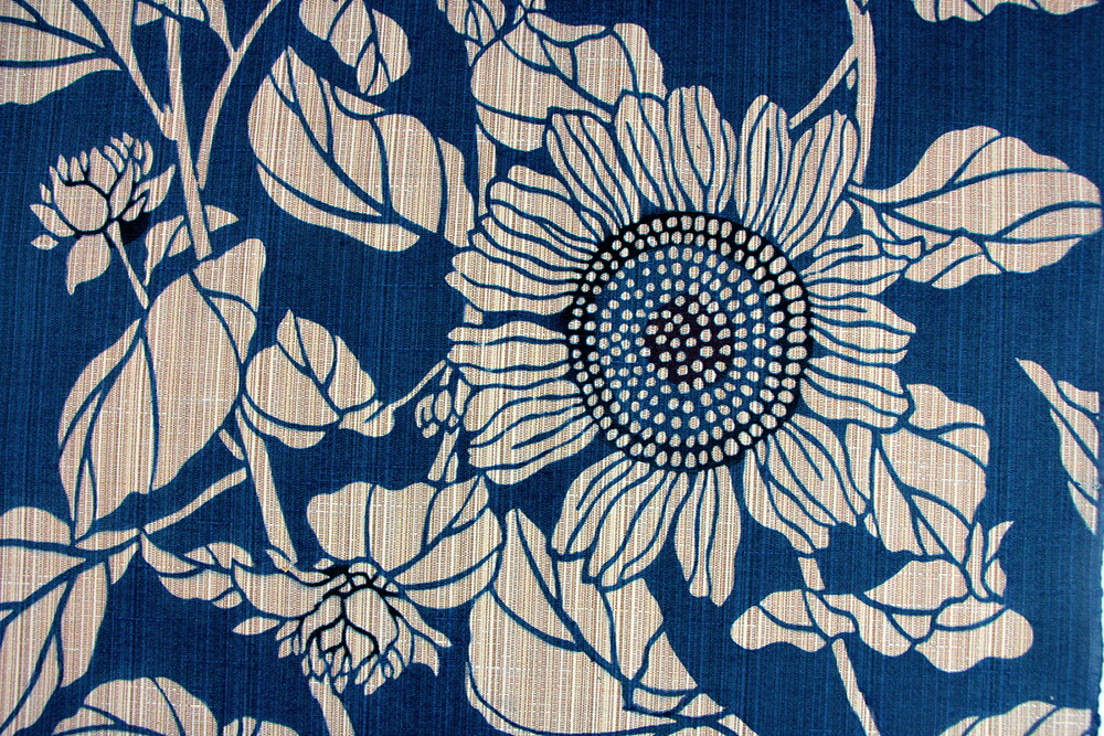 竺仙 浴衣 木綿 注染浴衣 ひまわり 竺仙綿紅梅向日葵 - きもの六花