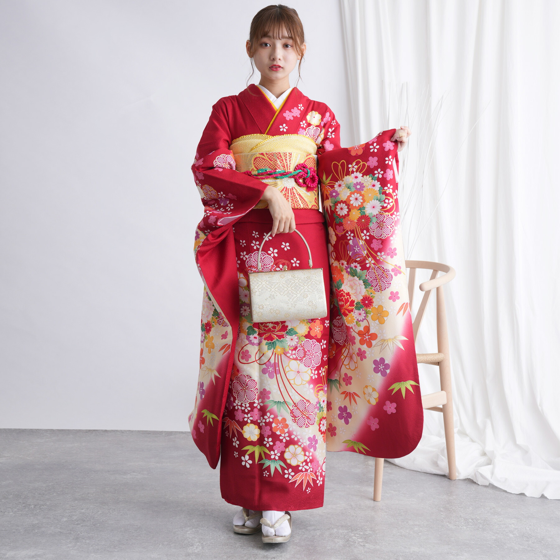 楽天市場】【レンタル】【振袖 正絹着物+正絹袋帯 21点セット 絵羽