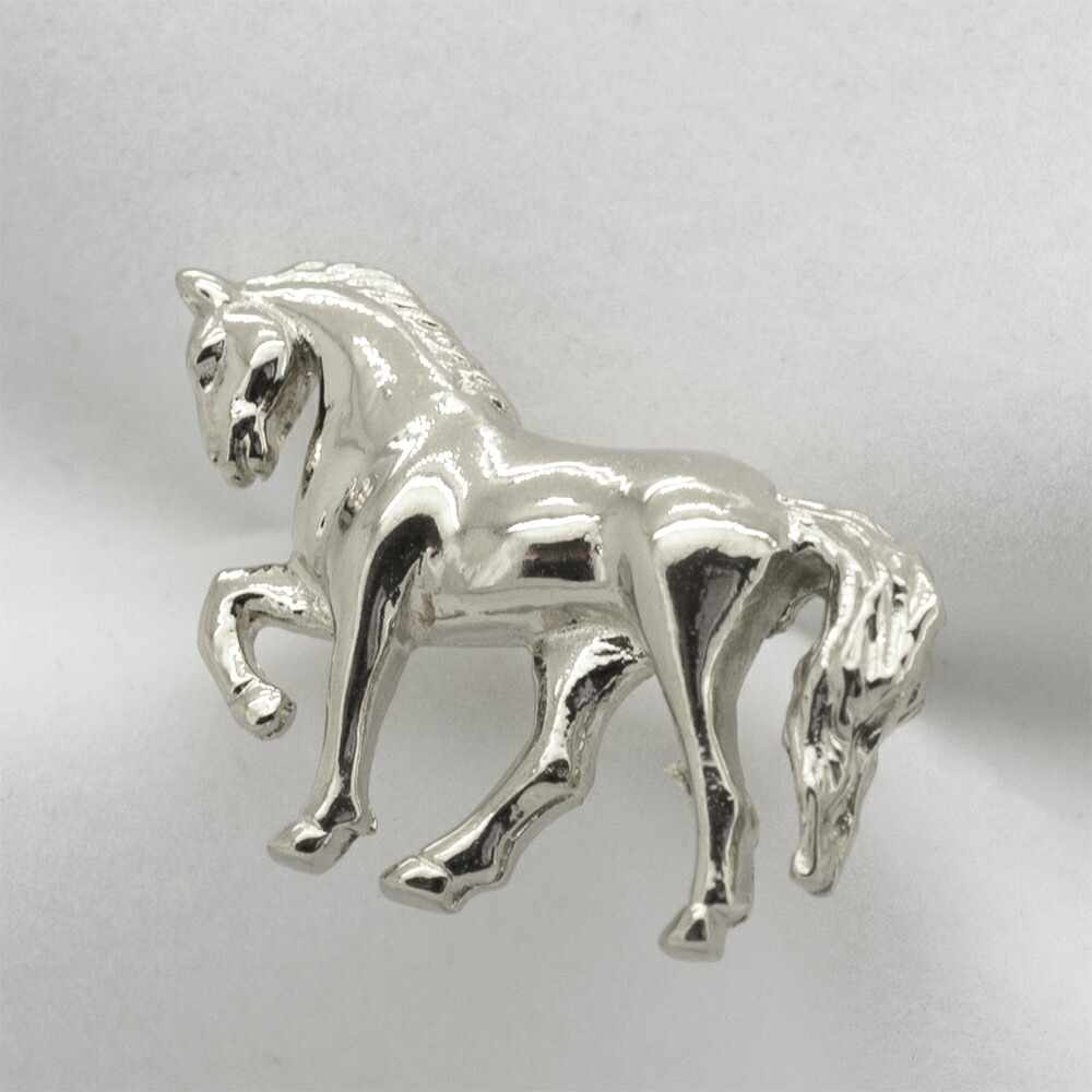 楽天市場】【選べる地金】馬 ピンブローチ K10WG/K10YG/K18WG/K18YG