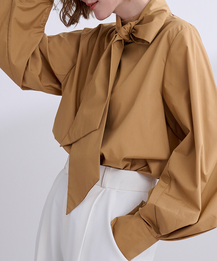 楽天市場】【クーポン利用で3952円】2wayボウタイブラウス トップス