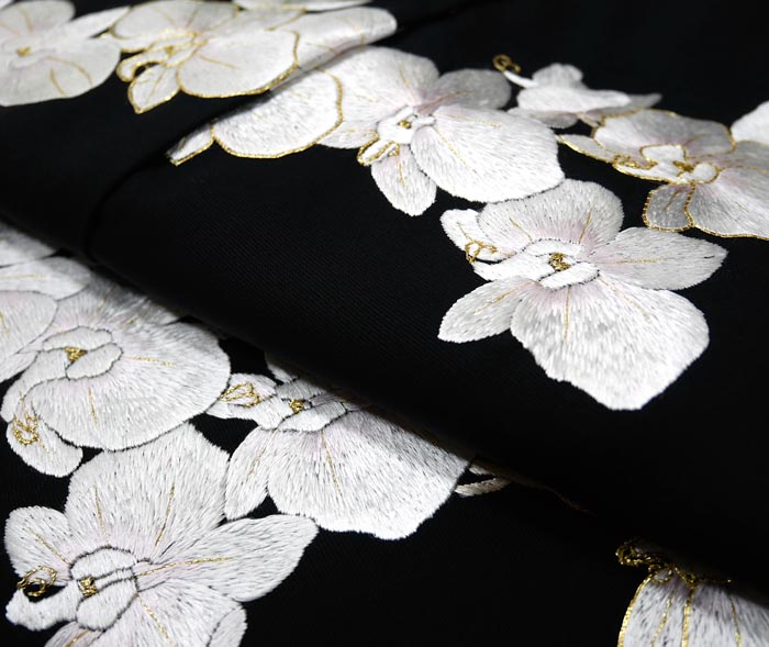 楽天市場】仕立て付き 刺繍訪問着 胡蝶蘭 新品 未仕立品 総刺繍 h-978