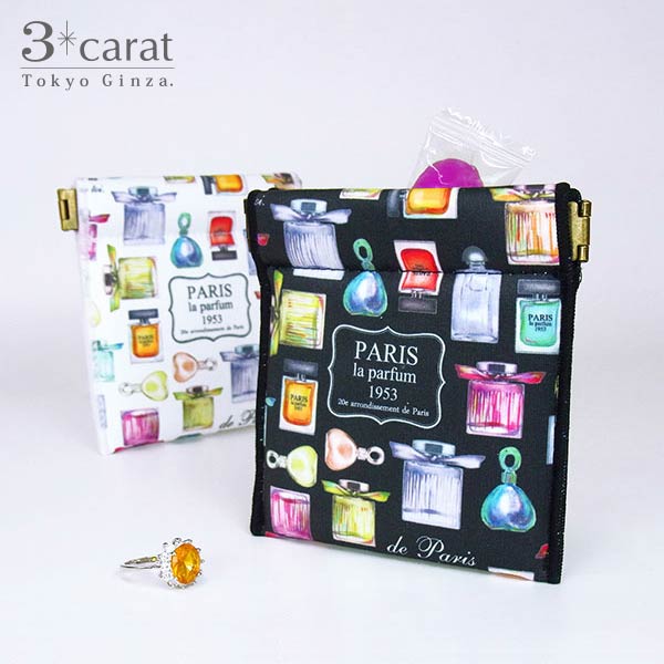 楽天市場】キャンディポーチ パフューム ブラック 香水瓶柄 飴入れ