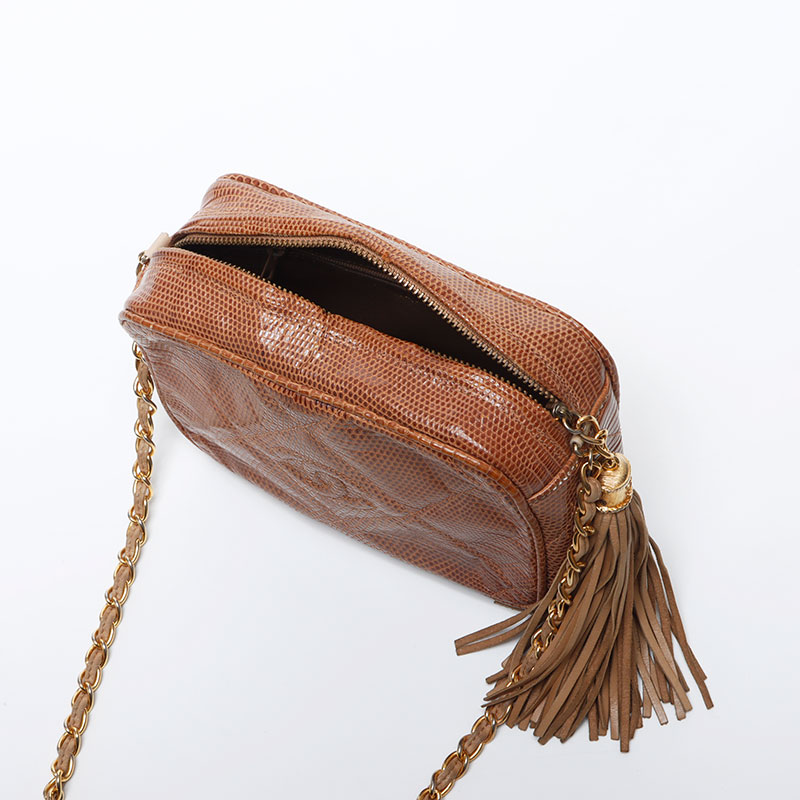 楽天市場】シャネル CHANEL リザード フリンジ チェーン ショルダー