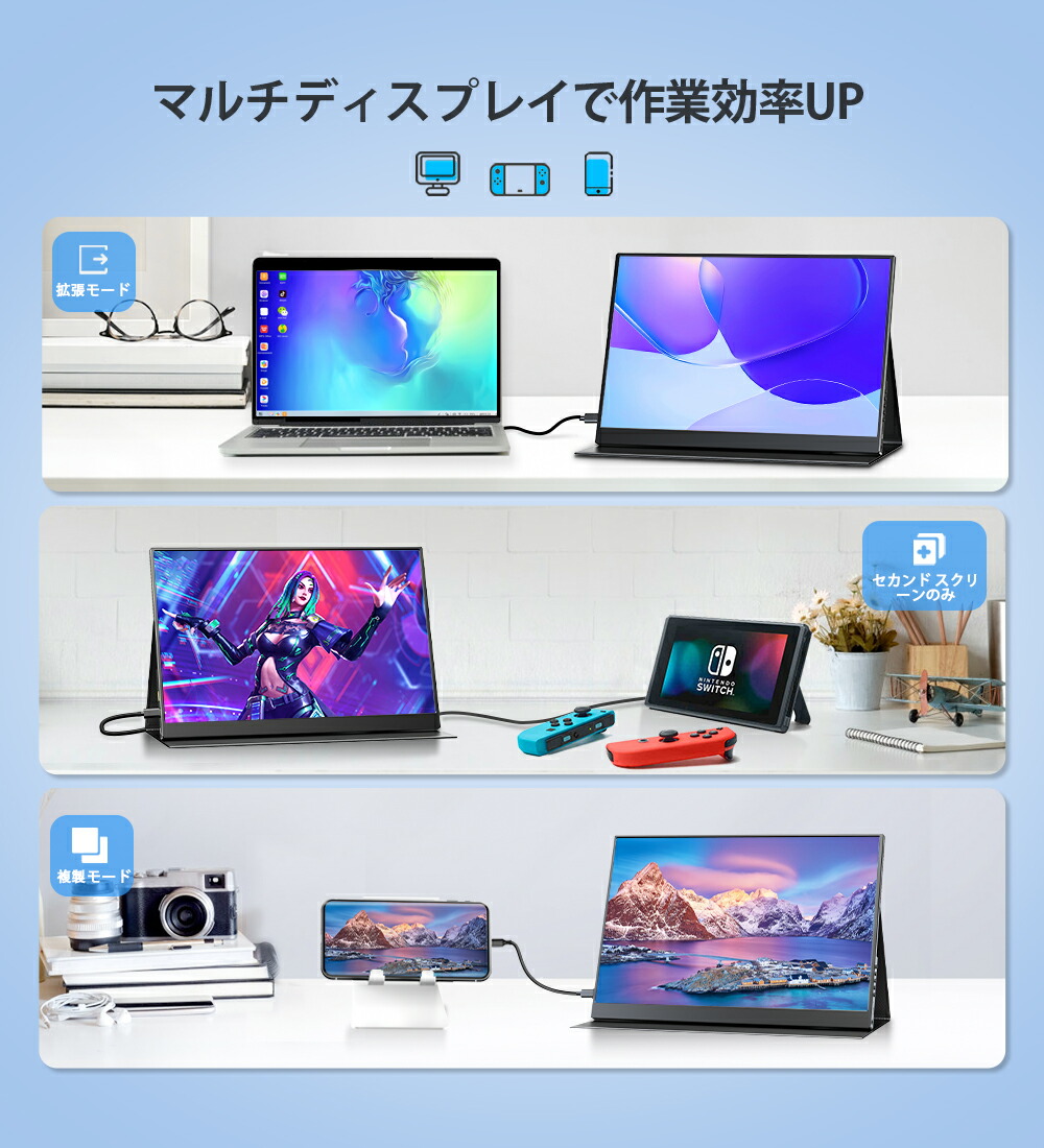 楽天市場】＼2K／モバイルモニター 14インチ 2K WQHD 100%sRGB