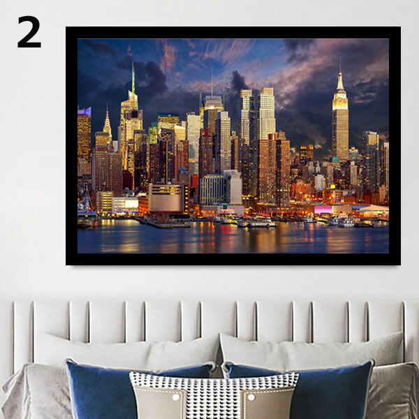 楽天市場】単品 33×43cm アートパネル 枠付きフレーム絵画 大都会 都市