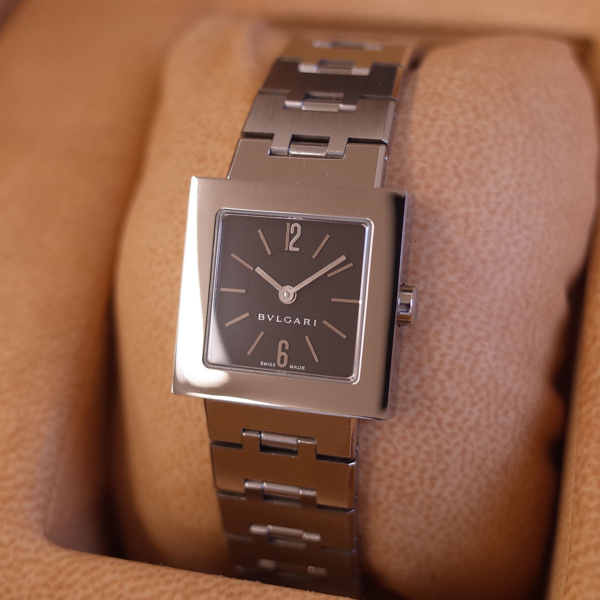 楽天市場】ブルガリ クアドラード SQ22SS 黒文字盤 スクエア