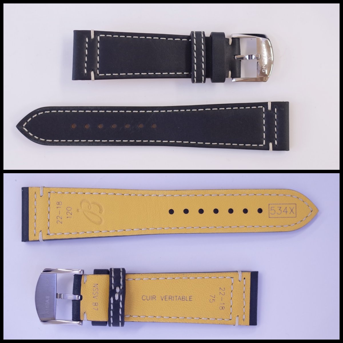 楽天市場】ブライトリング ドラッカーカーフストラップ 22ミリ 534X 22