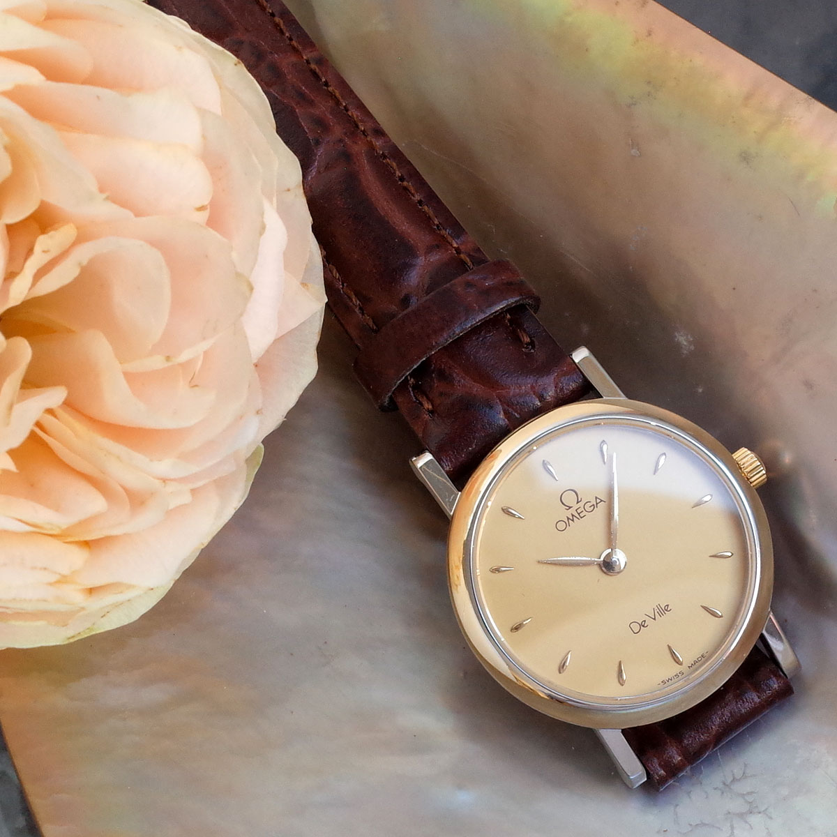 楽天市場】訳有 オメガ デビル K18YG/SS 7460.11 ゴールド リーフ針 23