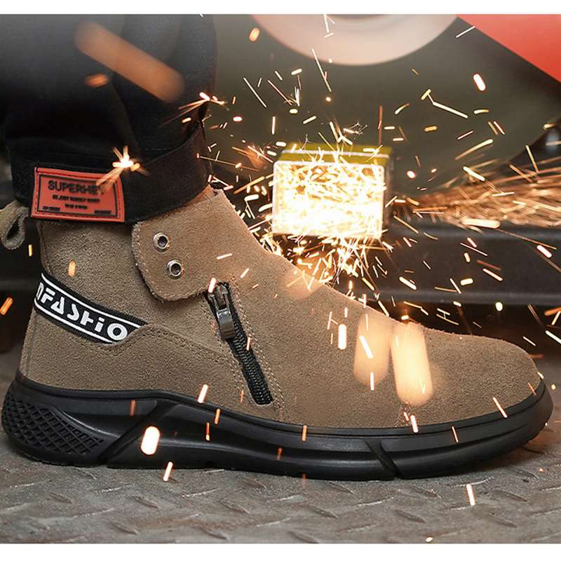 楽天市場】安全靴 スエード ハイカット ワークブーツ 鋼先芯 つま先