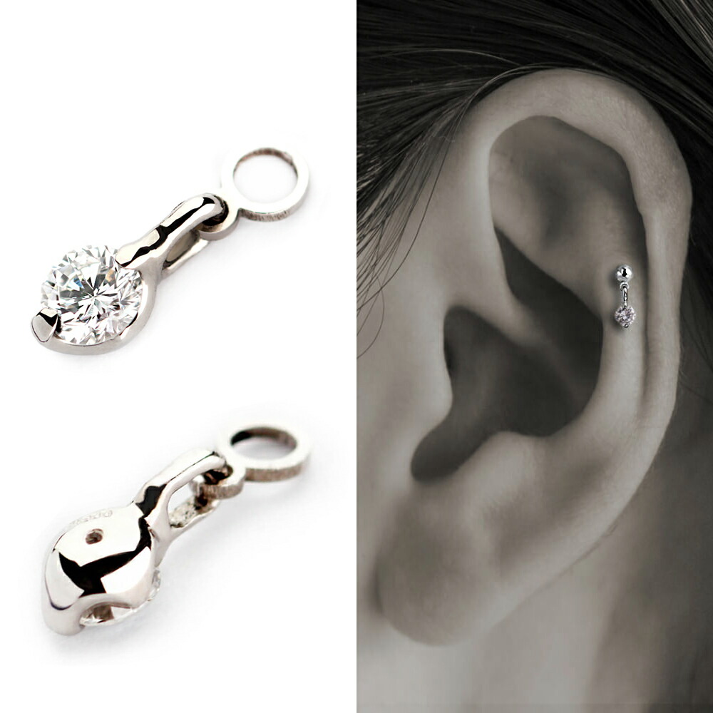 楽天市場】K18/PT ダイヤモンド チャーム │ 16G/14G イエローゴールド