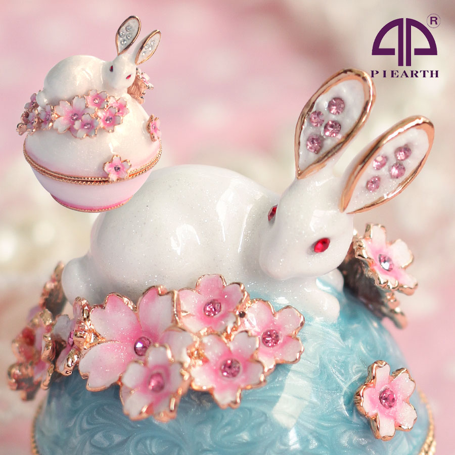 楽天市場】うさぎと桜A ジュエリーボックス 白兎 ラビット うさぎの