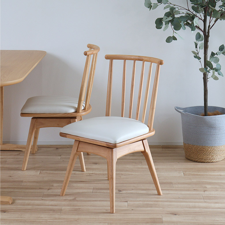 楽天市場】【2脚セット】ダイニングチェア 回転チェア 木製 チェア