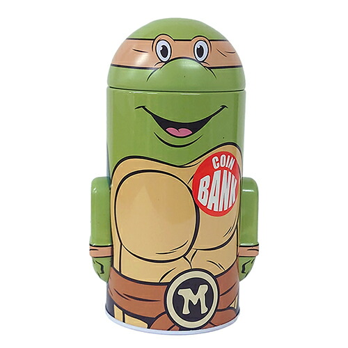 楽天市場】ミュータント タートルズ 缶 貯金箱 ( ミケランジェロ