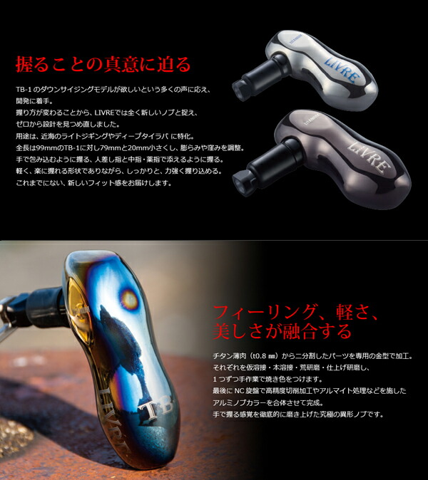 LIVRE TB-1 チタンハンドルノブ リブレ シマノB リブレ/LIVRE】TB-1