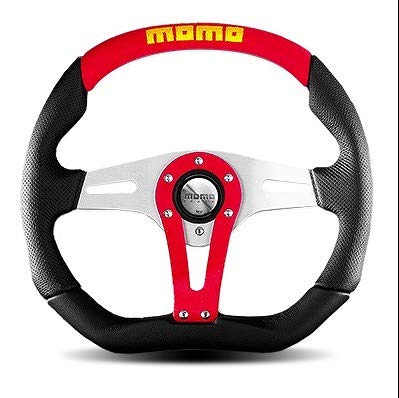 楽天市場】MOMO(モモ) ステアリング トレック 35パイ レザー/RED T-2