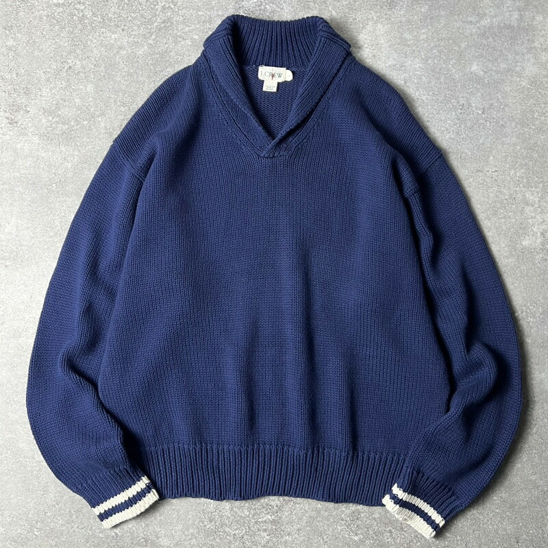 楽天市場】90s 巨人タグ J.CREW ショールカラー コットン ニット
