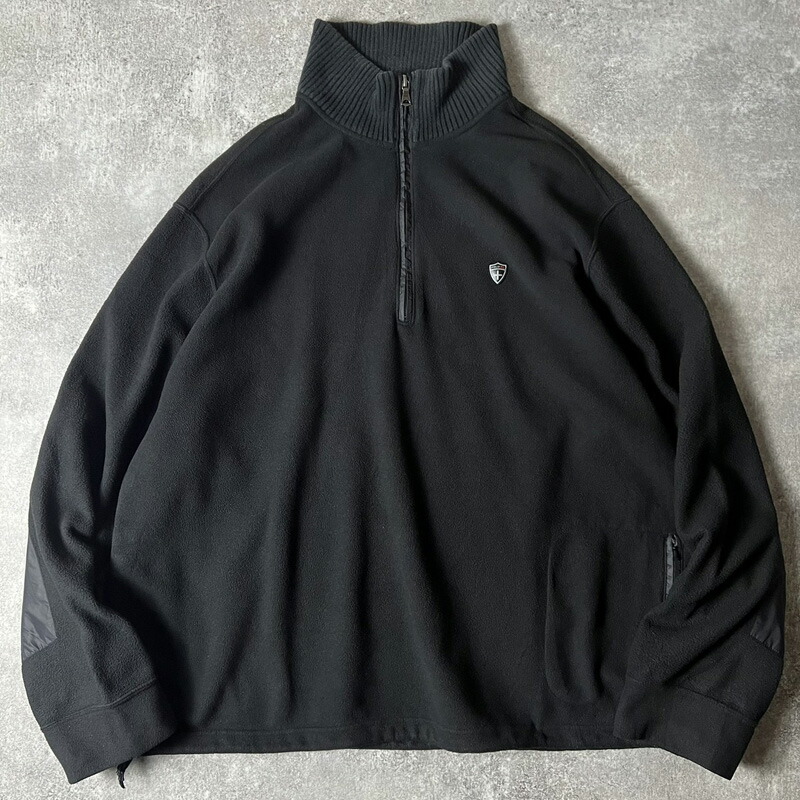 90s ポロ ラルフローレン フリース ブルゾン ブラック×グレー M USA製