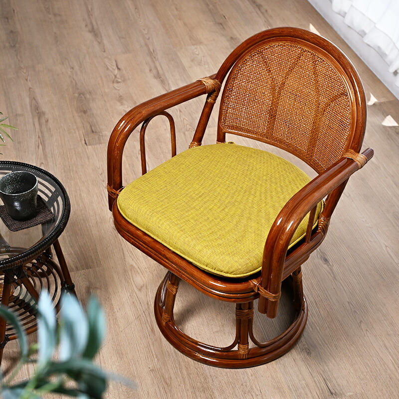 ラタン クッションリバーシブル回転座椅子 ハニー ラタンクッション