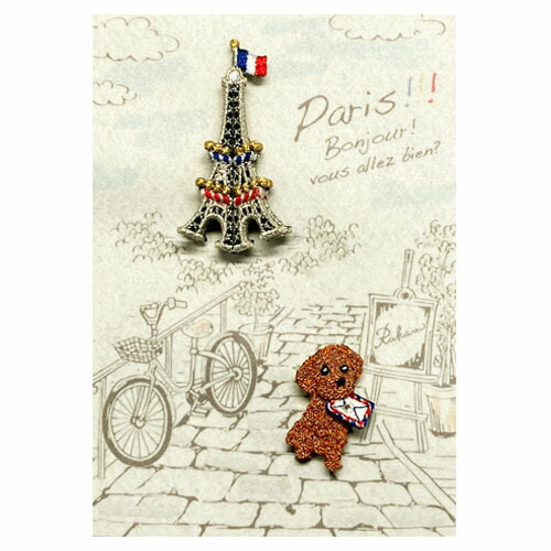 楽天市場】【Paris2点セット】Made in japan、刺繍、ブローチ、軽い