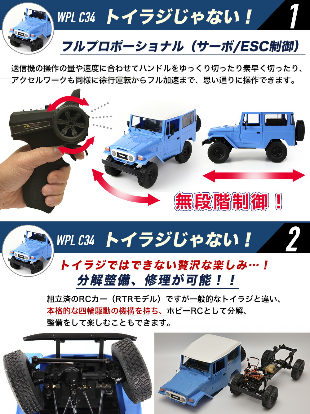 楽天市場】WPL JAPAN C34 アウトドア ラジコン ラジコンカー オフ