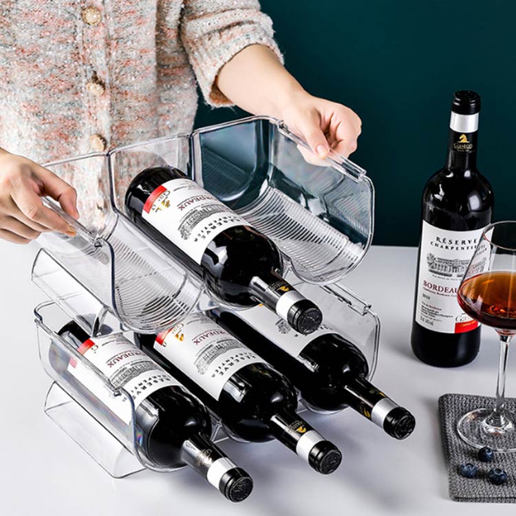 楽天市場】ホルダー ワインラック 透明 ワイン棚 2個セット 冷蔵庫収納