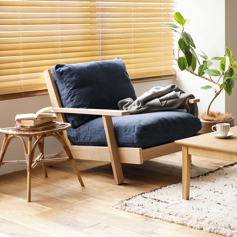 楽天市場】1人掛けソファー NOANA ノアナ ナチュラルフレーム 木製