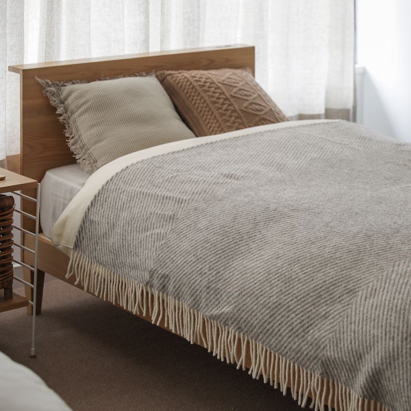 ECOLÁ 100%ウール ストライプブランケット ECOLÁ 100%ウール