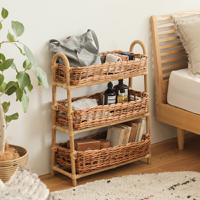 楽天市場】レクト 3段バスケット AROROG 収納 バスケット カゴ かご