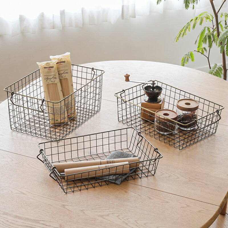 楽天市場】スタッキング バスケット Ancien fil 浅型 Lサイズ 収納