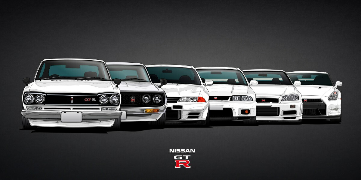 楽天市場】絵画風 壁紙ポスター (はがせるシール式) 日産 歴代GT-R