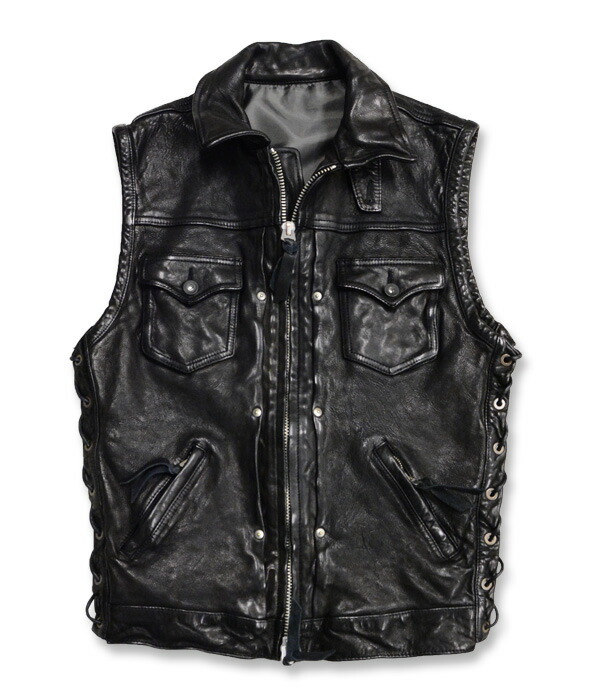 楽天市場】【SKULL FLIGHT/スカルフライト】ベスト/LEATHER CLUB VEST