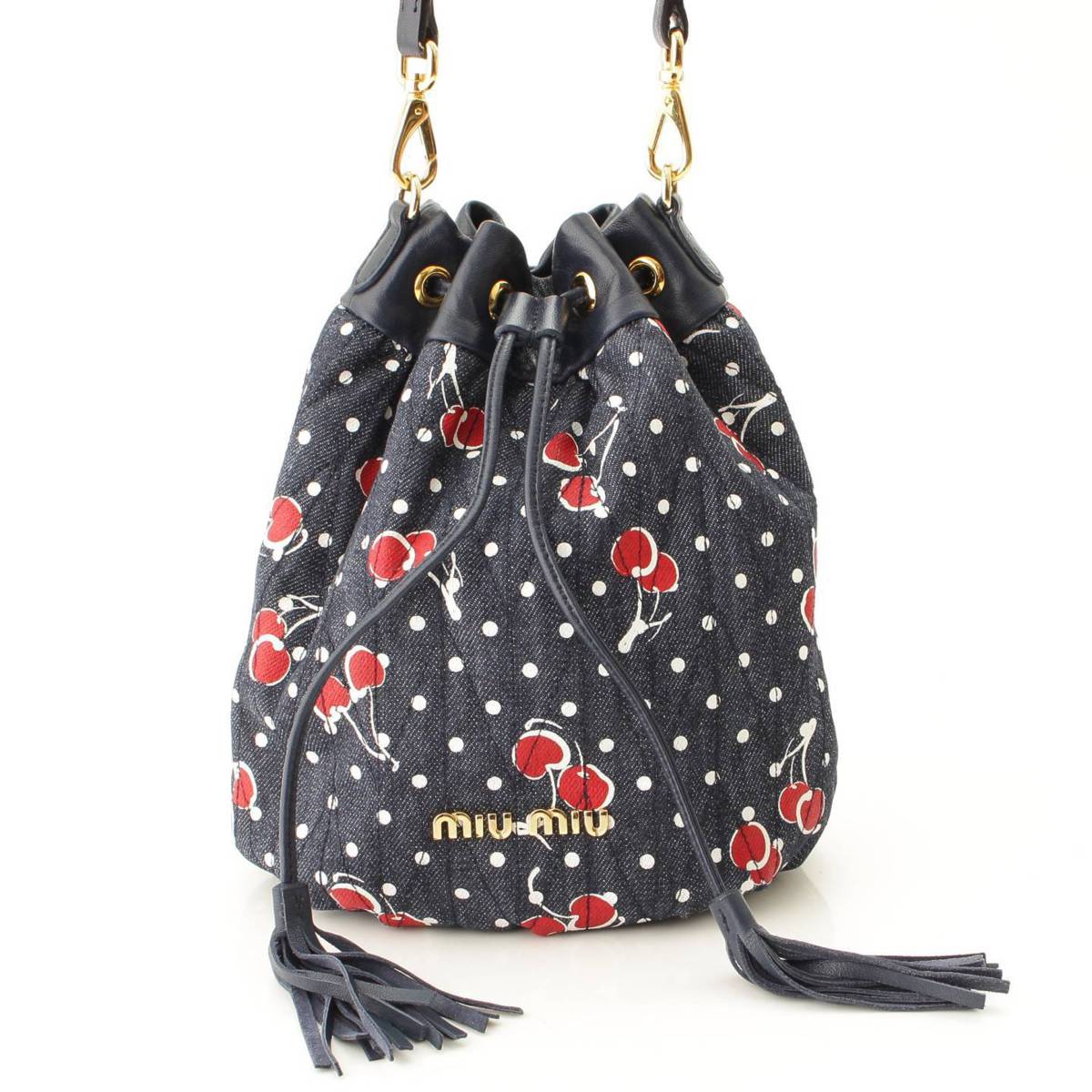 楽天市場】【ミュウミュウ】Miu Miu デニム ドローストリング チェリー
