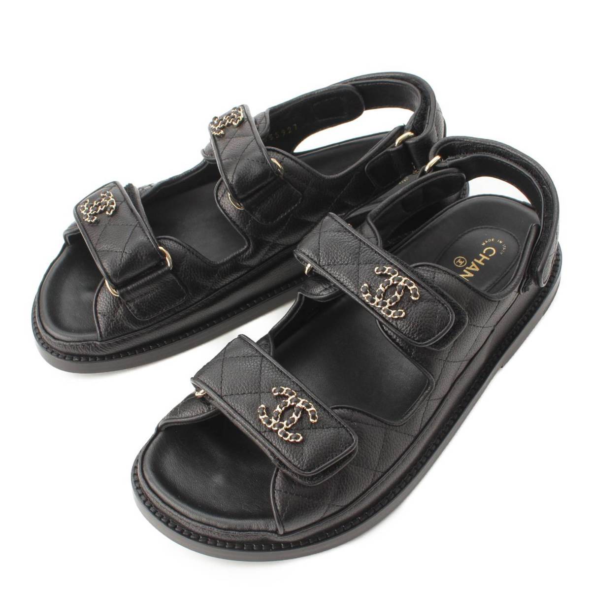 楽天市場】【シャネル】Chanel キャビアスキン フッドヘット サンダル