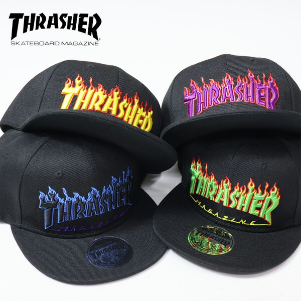 楽天市場】THRASHER スラッシャー フレイムロゴ刺繍 キャップ 帽子