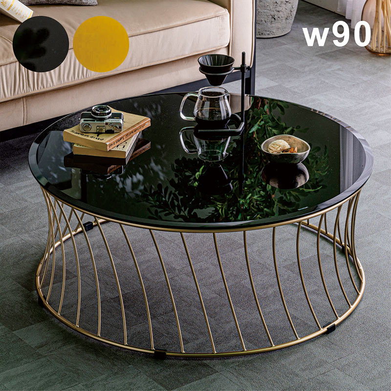 楽天市場】ガラス ローテーブル ゴールドの通販