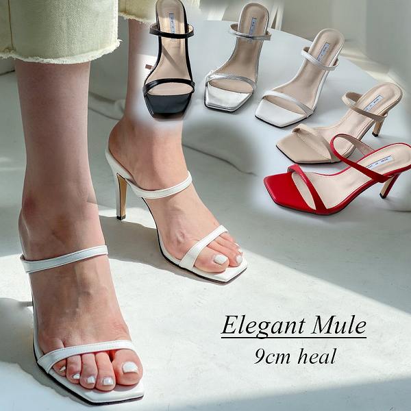 楽天市場】ミュール ハイヒール 9cm ピンヒール サンダル レディース