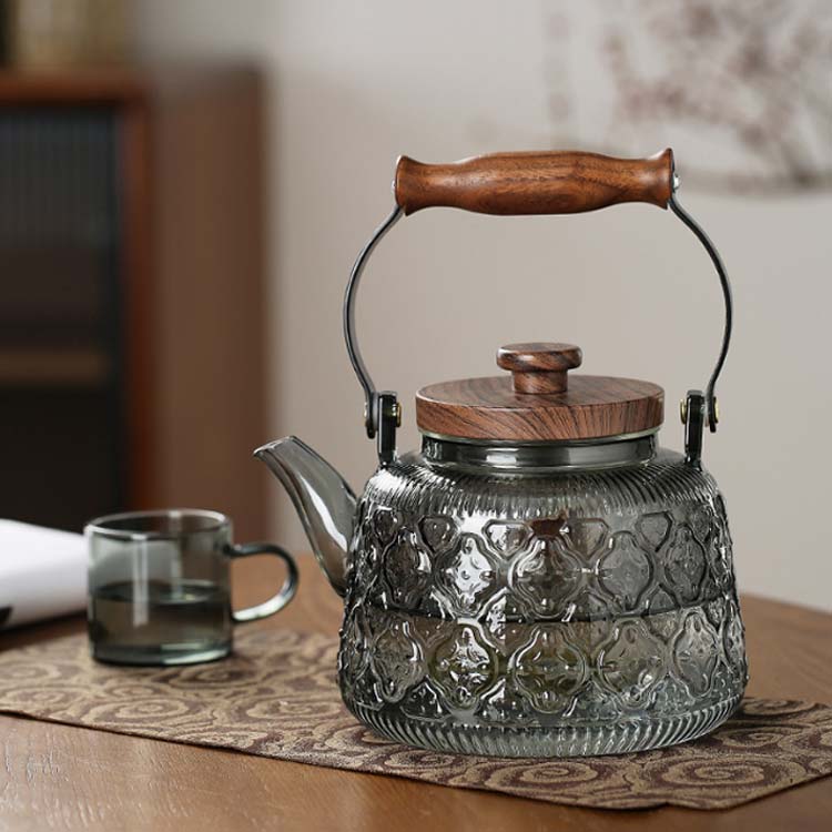 楽天市場】花海棠 ガラスケトル 1000ml 耐熱ガラス ティーポット