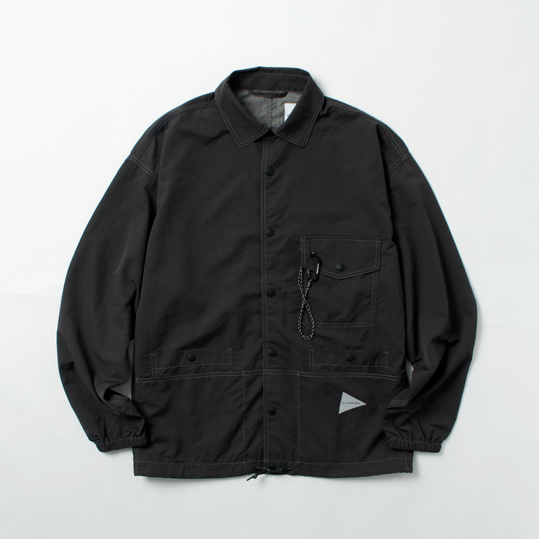 楽天市場】AND WANDER（アンドワンダー） クリンクル ナイロン シャツ