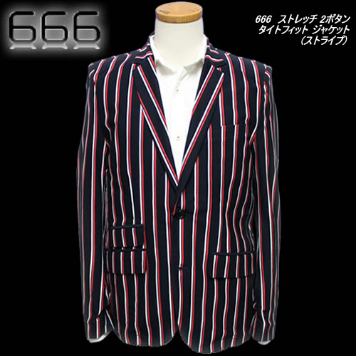 楽天市場】666トリプルシックス◇666 ストレッチ 2ボタンタイト