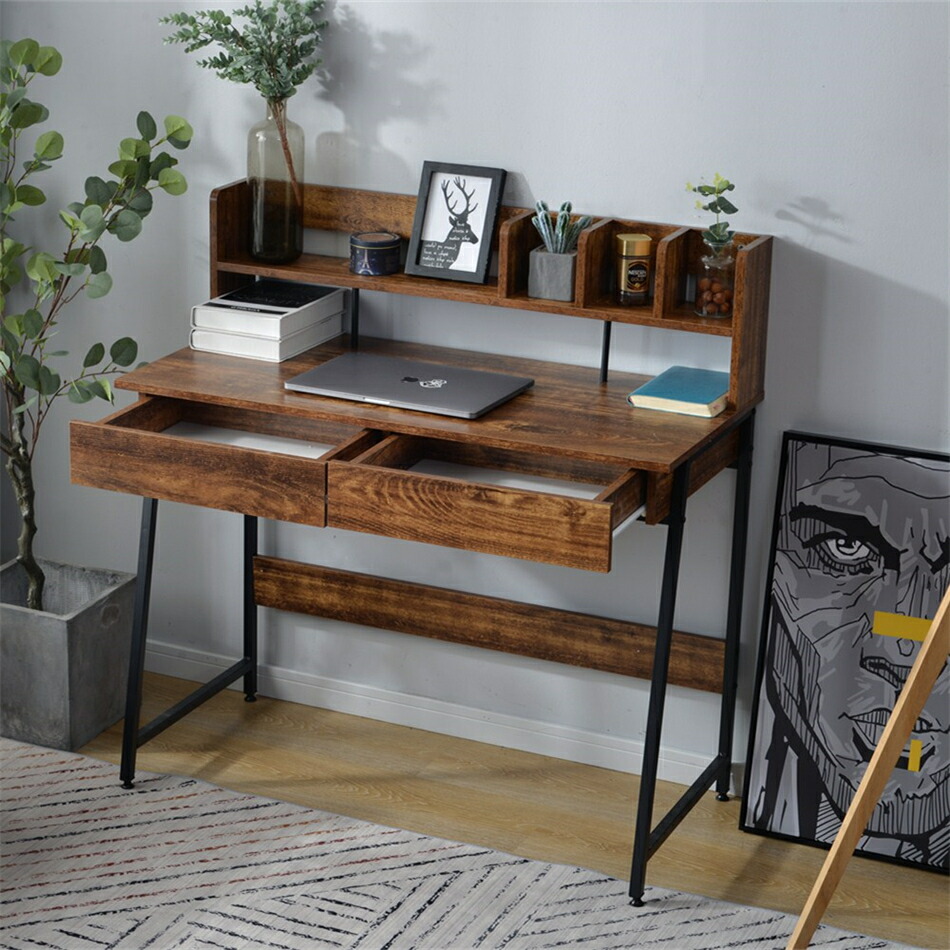 楽天市場】【人気商品】【ダークブラウン】パソコンデスク 引き出し