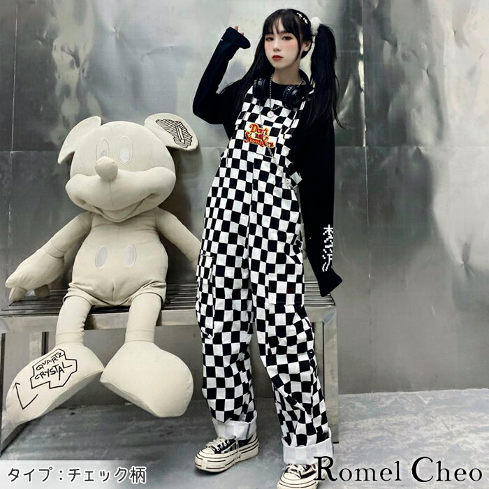 楽天市場】RomelCheo チェッカーフラッグ アニマル オーバーオール