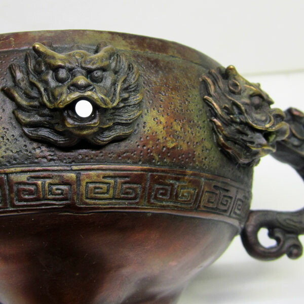 楽天市場】銅製龍香炉【大】 取っ手付き【送料無料】（沖縄700円