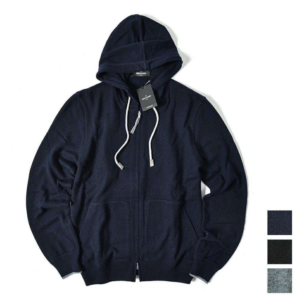 楽天市場】グランサッソ GRAN SASSO ジップアップ ニットパーカー 秋冬